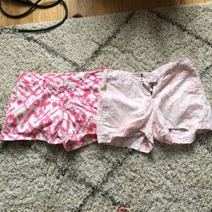Pink and white shorts
